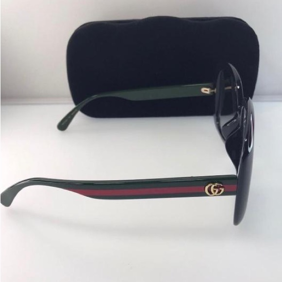 New - Gucci Black Grey Square Ladies Gg0714sa 001 56 Sunglasses - Picture 5 of 12